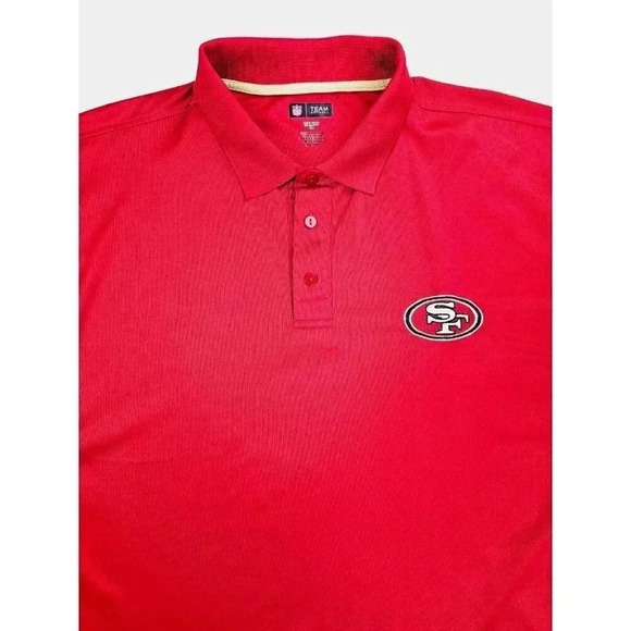 NFL Team Apparel Size 4XL Men's San Francisco 49ers Red Short Sleeve Logo Polo - Picture 7 of 9